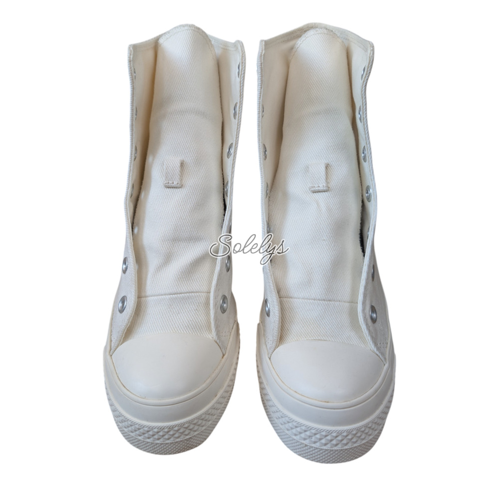 Converse Chuck 70 De Luxe Heel Platform Egret White Sneaker Boot Womens 7 - Picture 9 of 10